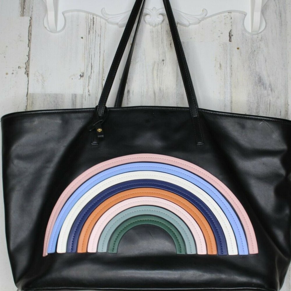 Dear Drew Barrymore Vegan Rainbow Tote Bag Purse